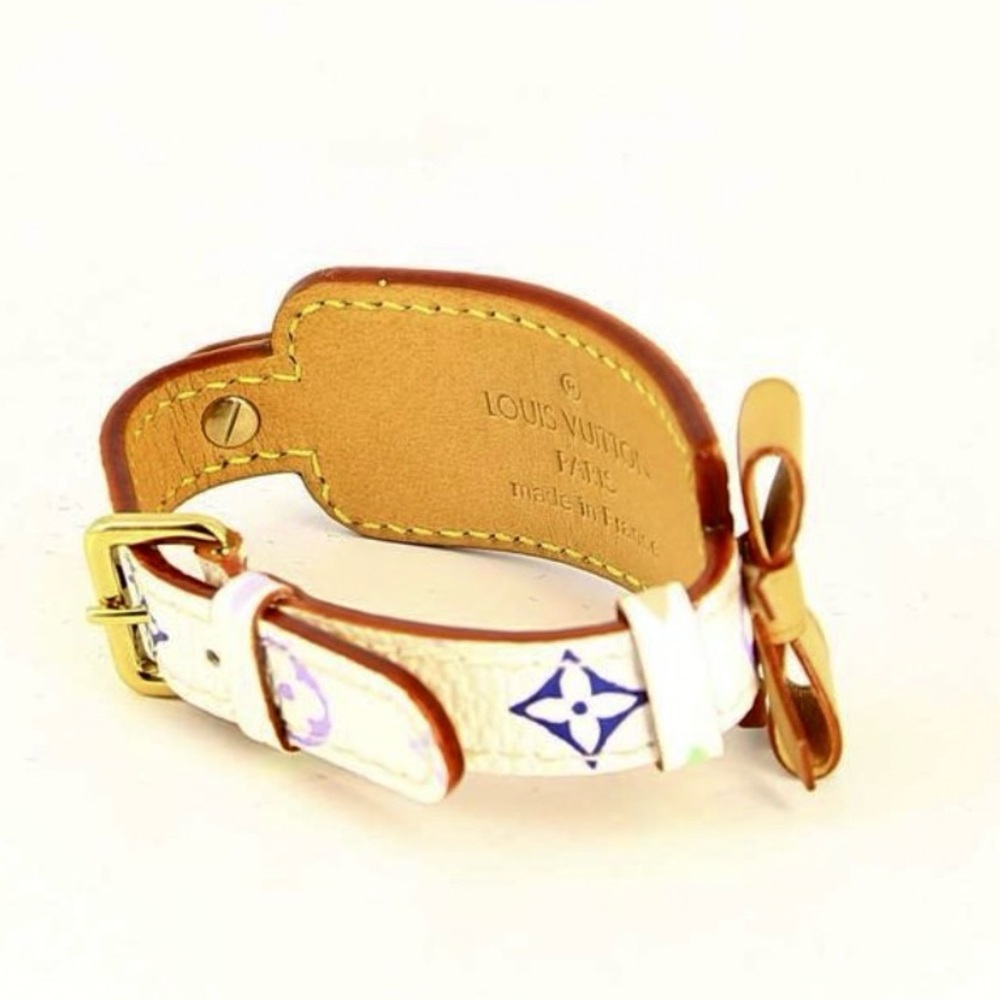 Louis Vuitton White Murakami Monogram ID Bracelet with Gold Hardware - Picture 8 of 11